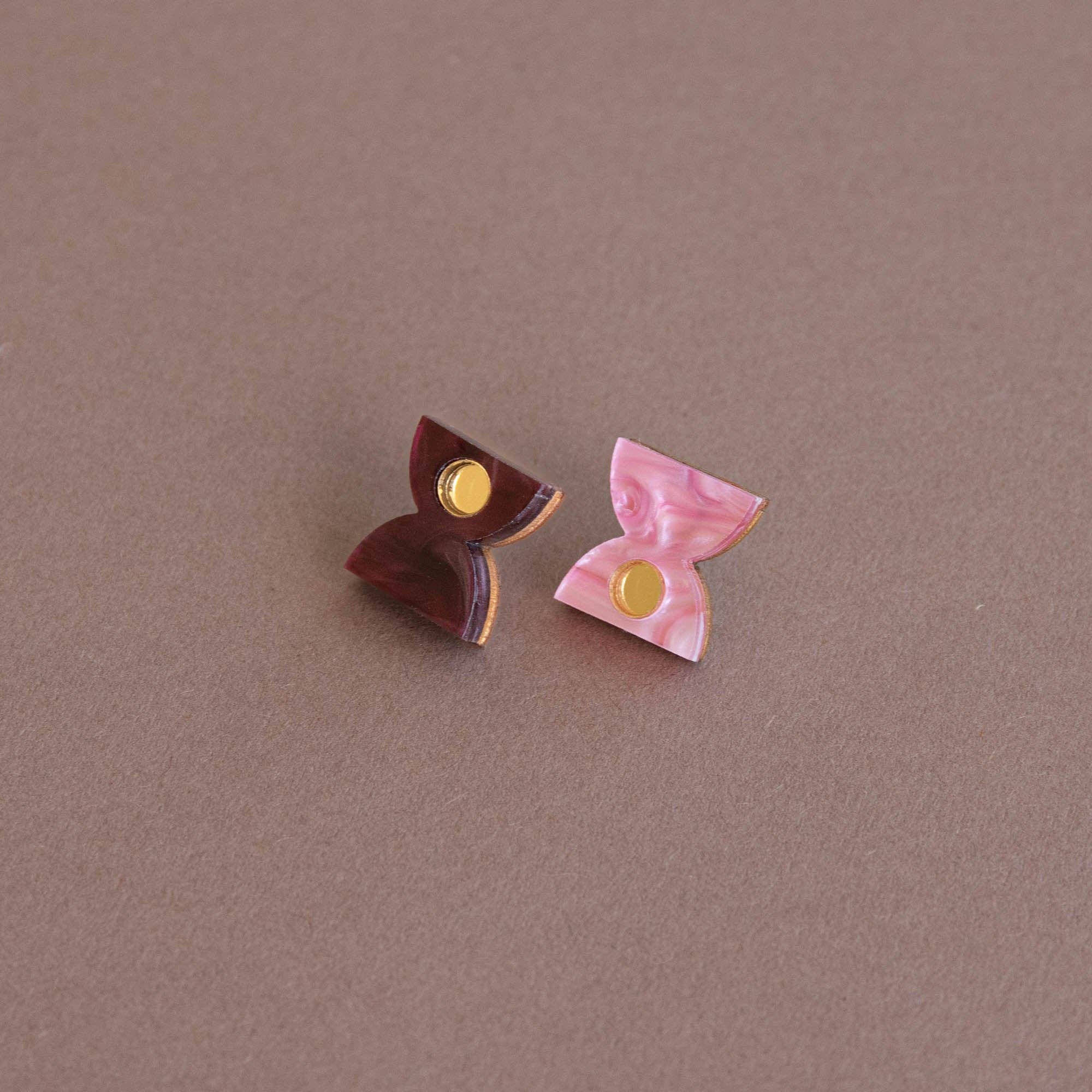 Pendientes Pink & Berry - merlot / rosa