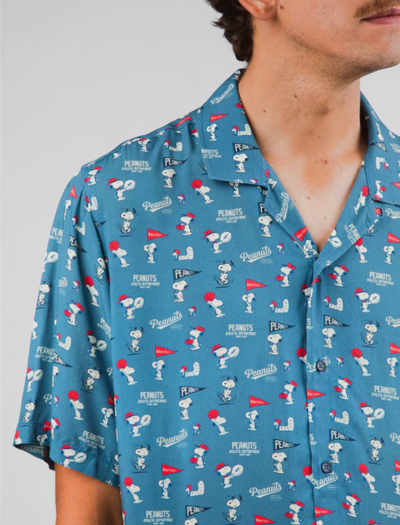 CAMISA ALOHA PEANUTS ATHLETIC - BLUE