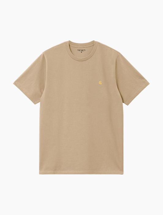 Camiseta S/S Chase - sable / gold