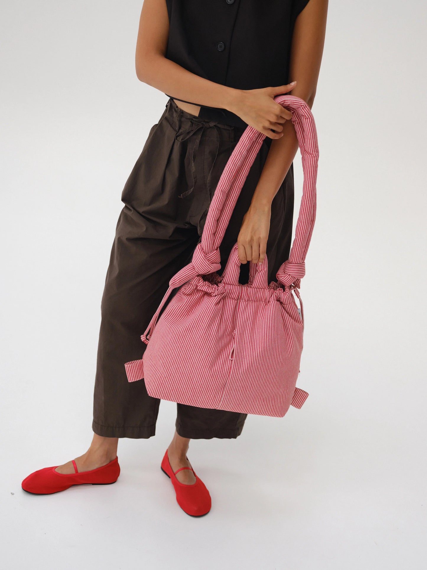 Ona soft bag - Cotton Red stripe (limited)