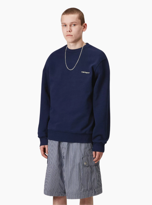 Sudadera Script Embroidery - ink / yellow