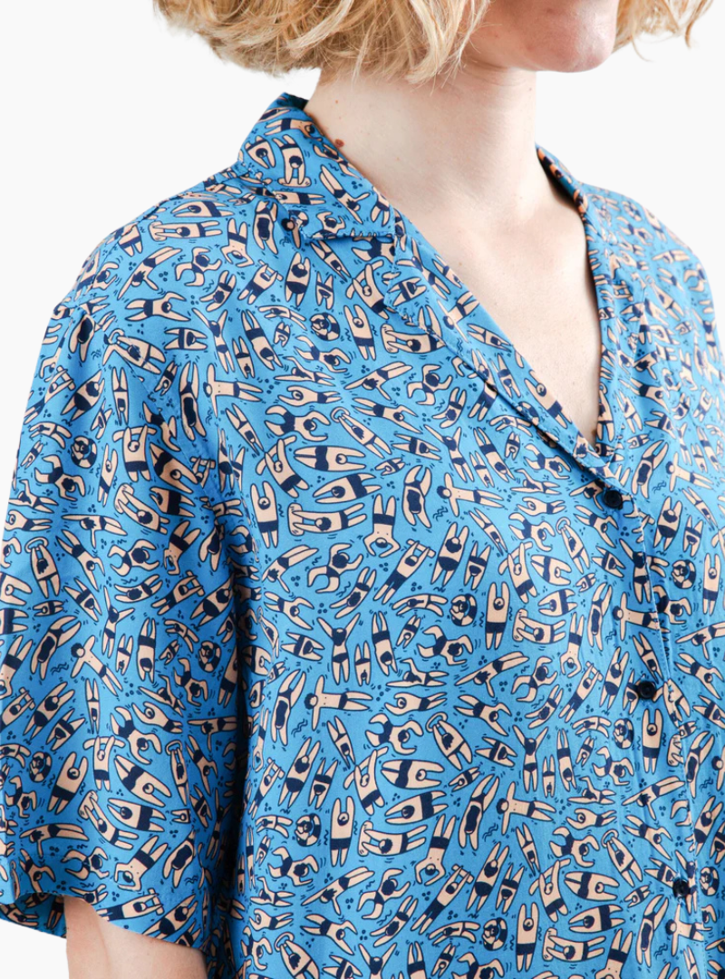 Blusa Aloha Just Swim - blue