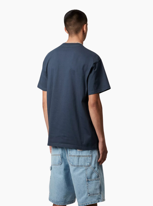 Camiseta S/S Chase - dusky blue / gold