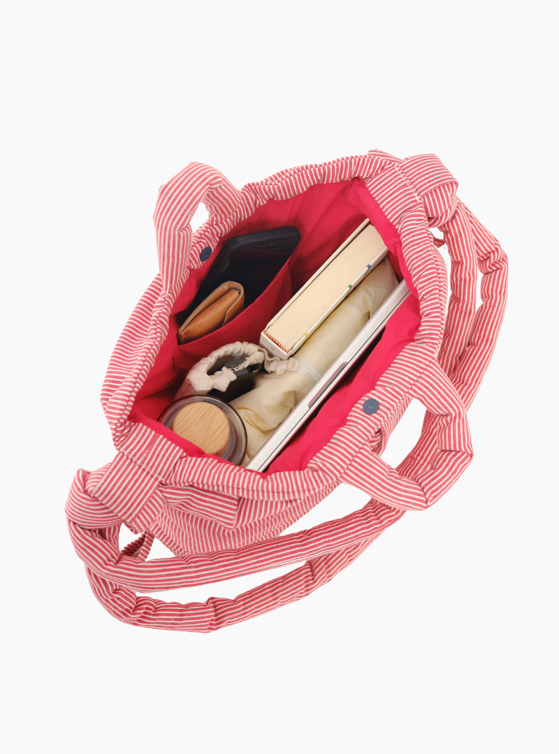 Ona soft bag - Cotton Red stripe (limited)