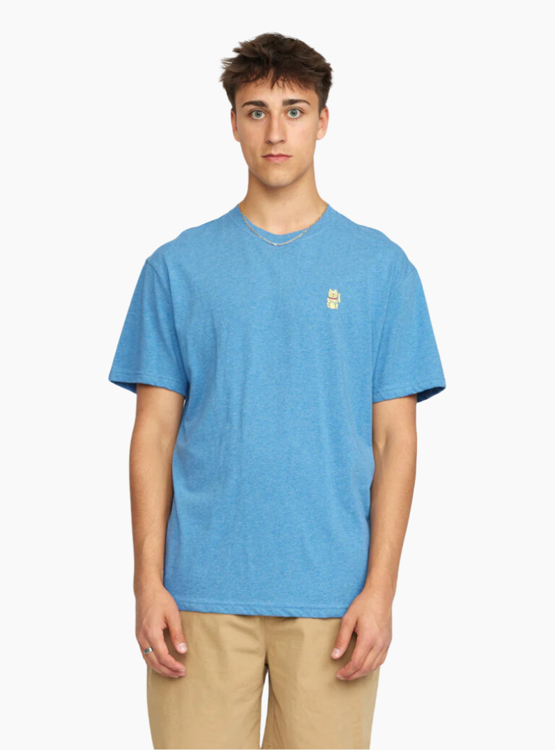 CAMISETA LUCKY CAT - BLUE MELANGE