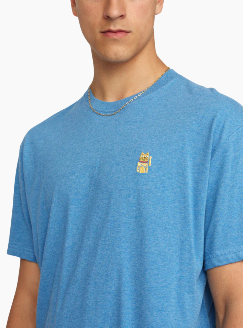 CAMISETA LUCKY CAT - BLUE MELANGE