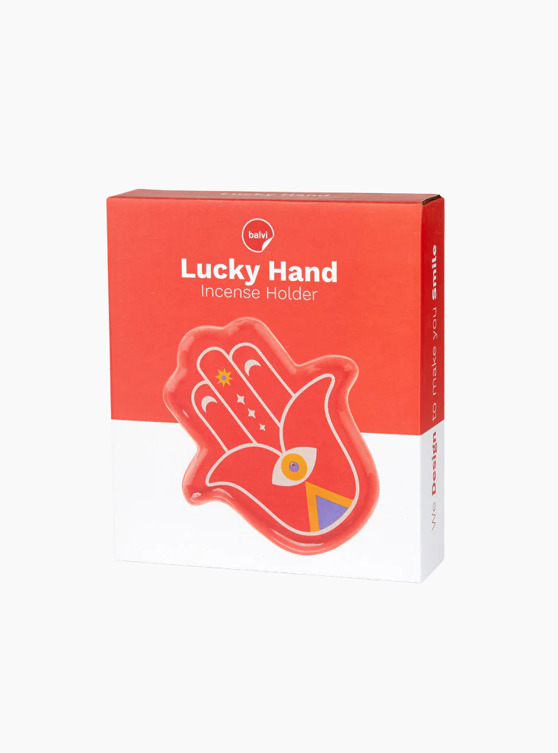Porta Incienso Lucky Hand rojo