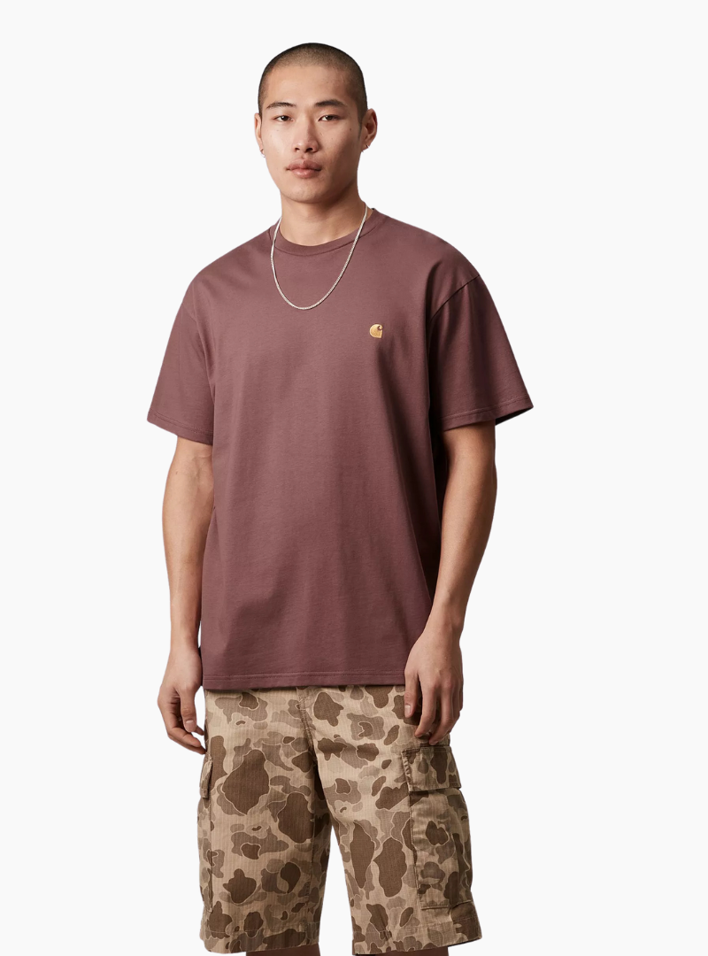 Camiseta S/S Chase - dusty pink / gold