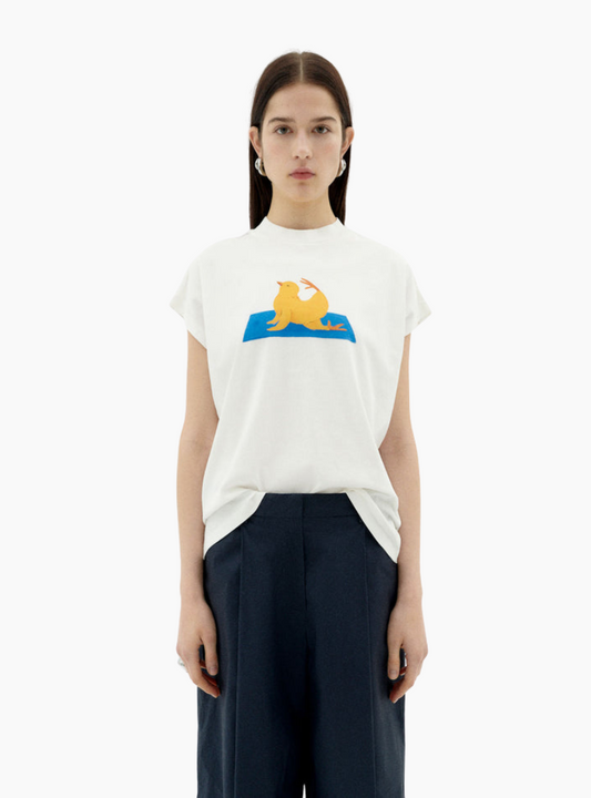 Camiseta Yogui Animal Volta - white