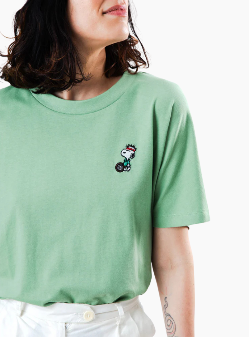 Camiseta Oversize Peanuts The Tennis Snoopy - Verde