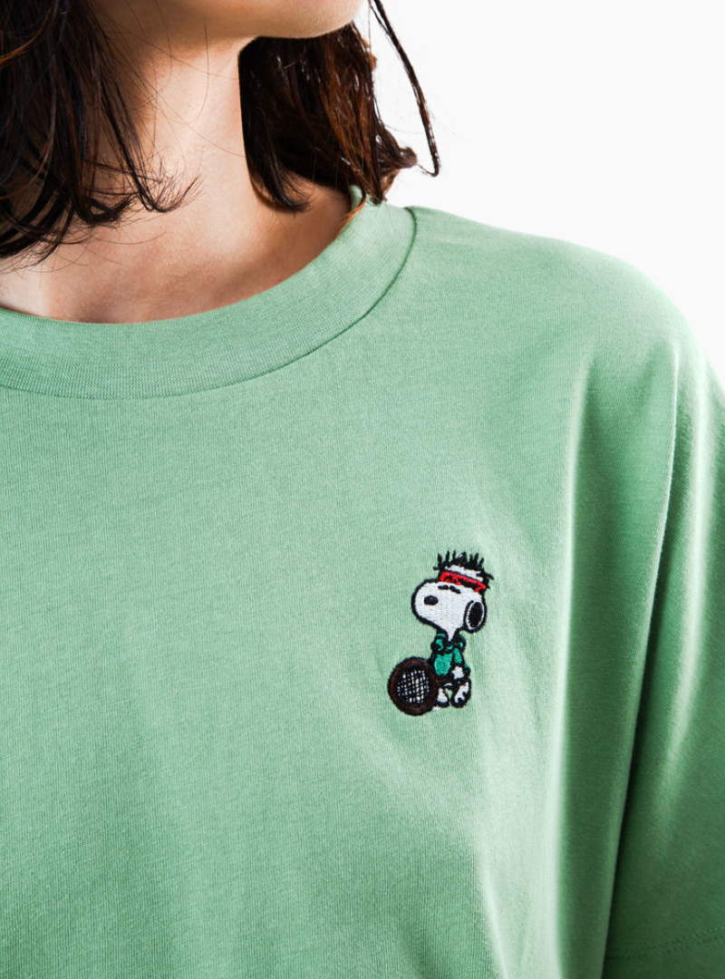 Camiseta Oversize Peanuts The Tennis Snoopy - Verde