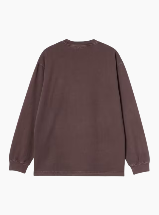 Camiseta L/S Vista T-Shirt - Palisander, Garment dyed
