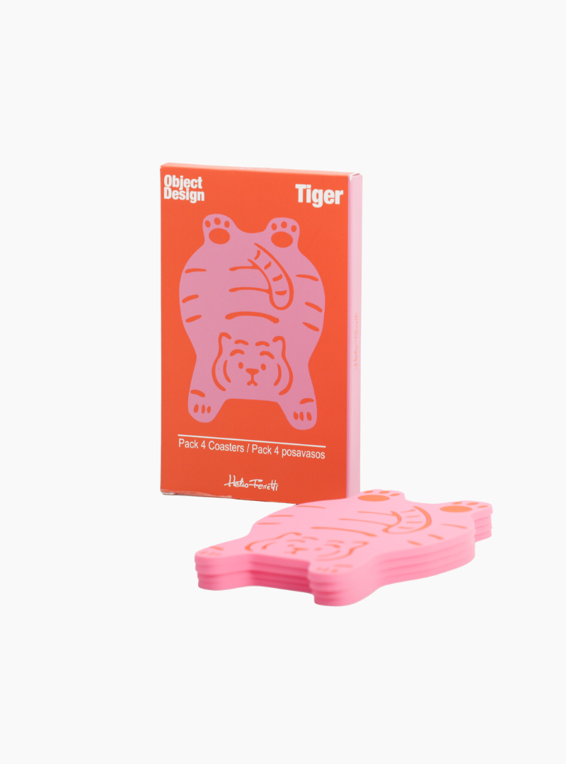 Set Posavasos Tigre Rosa - (4 uds)