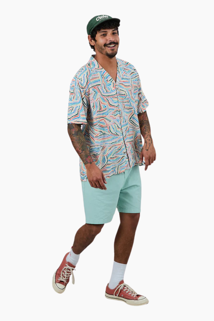 Camisa Aloha Messy Stripes