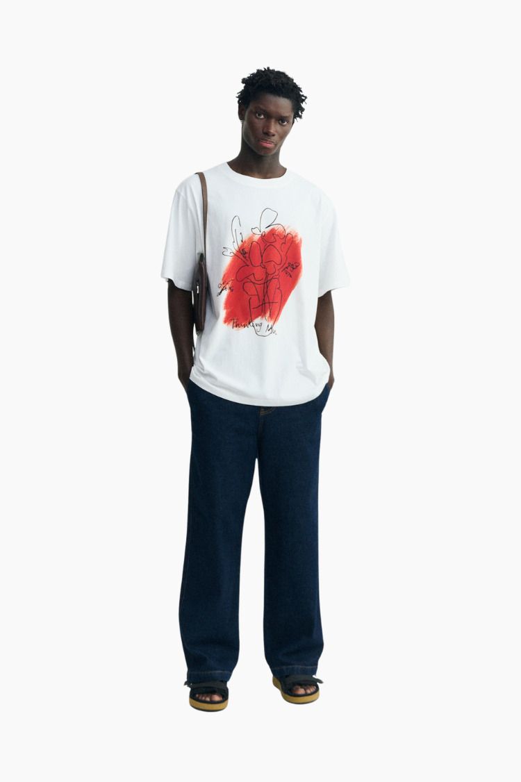 Camiseta Flower Eric oversize roja