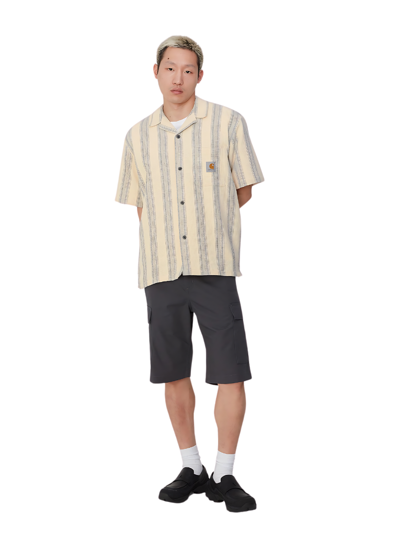 CAMISA S/S DODSON - STRIPE NATURAL