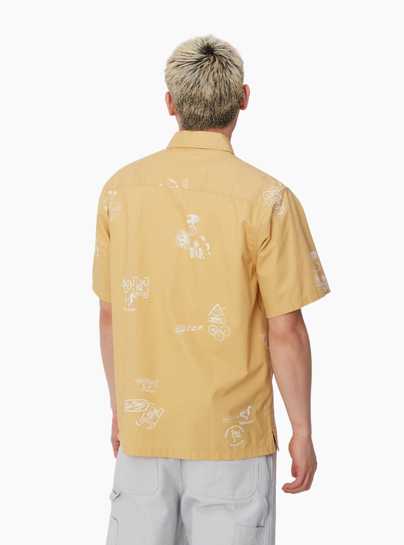 CAMISA S/S Stamp Shirt - BOURBON