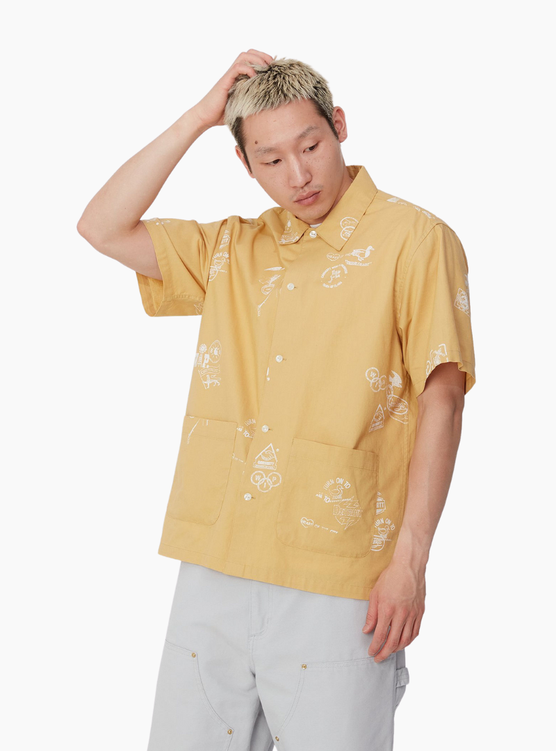 CAMISA S/S Stamp Shirt - BOURBON