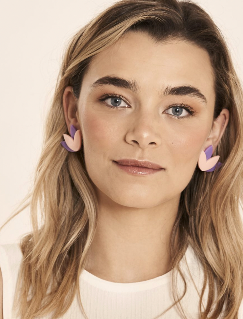 PENDIENTES ESPIGA MALVA