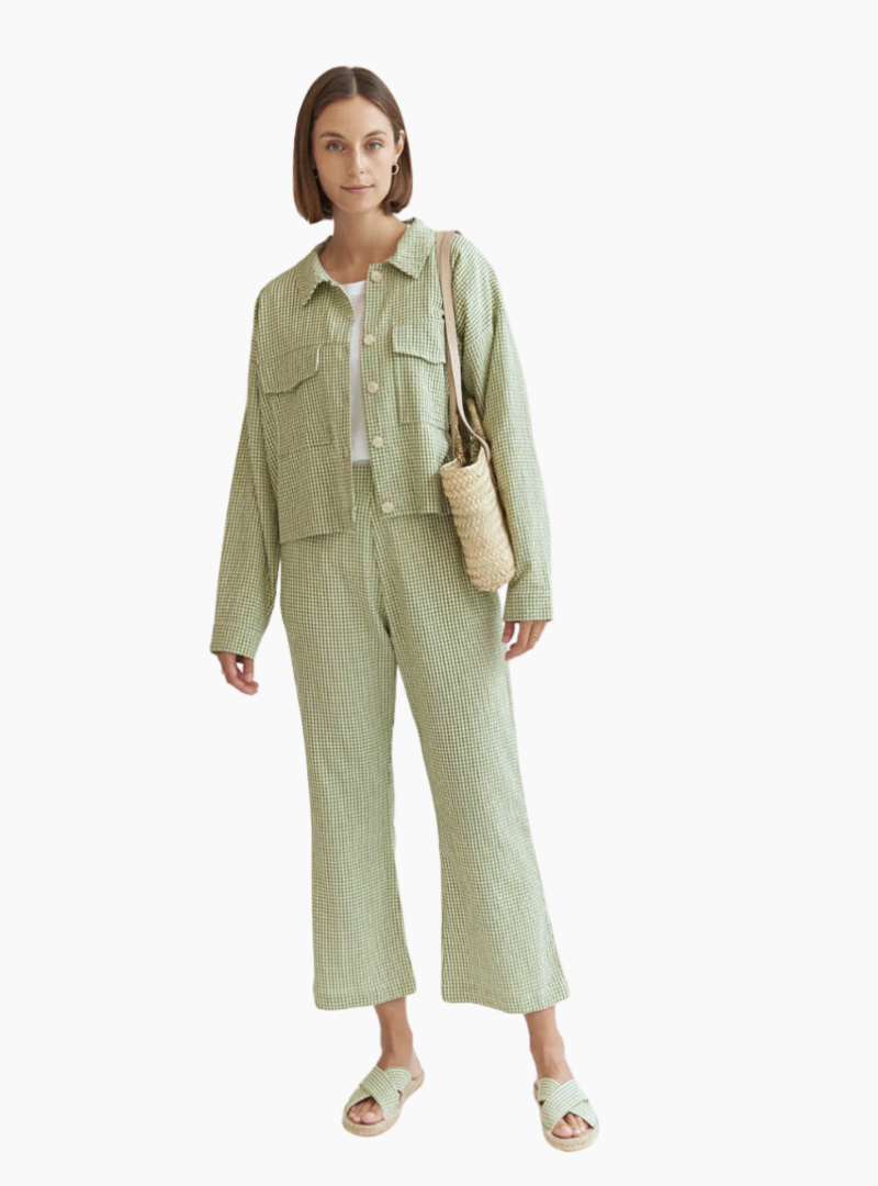 Pantalón vichy verde modelo Ilia para mujer de Mus Bombon