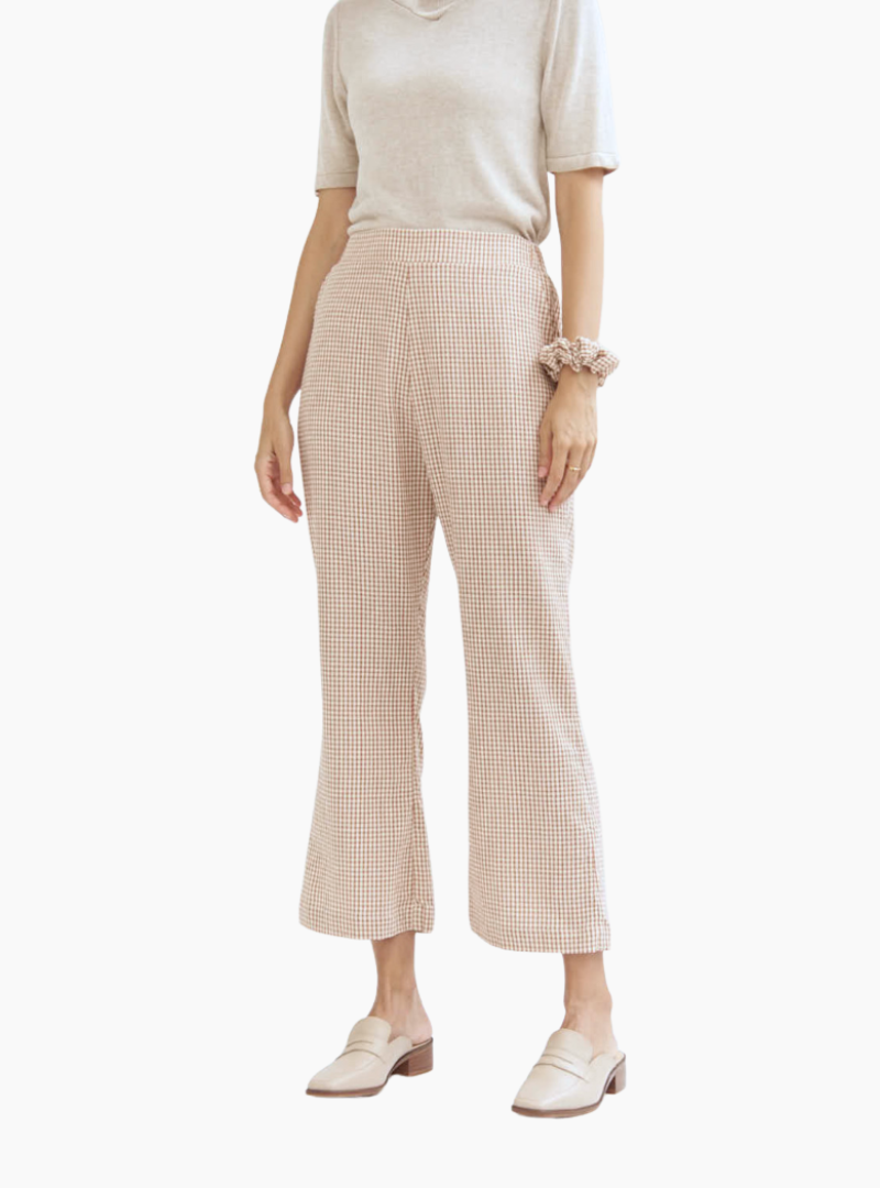 Pantalón vichy teja modelo Ilia para mujer de Mus Bombon