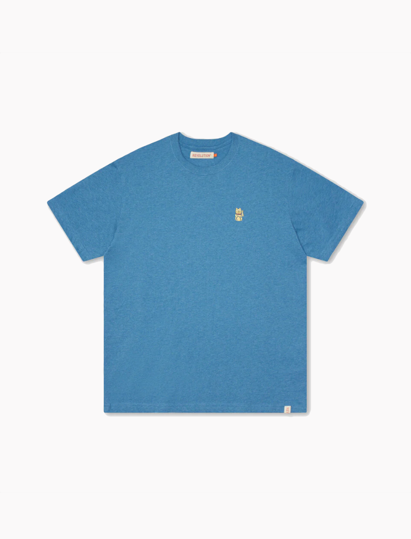 CAMISETA LUCKY CAT - BLUE MELANGE