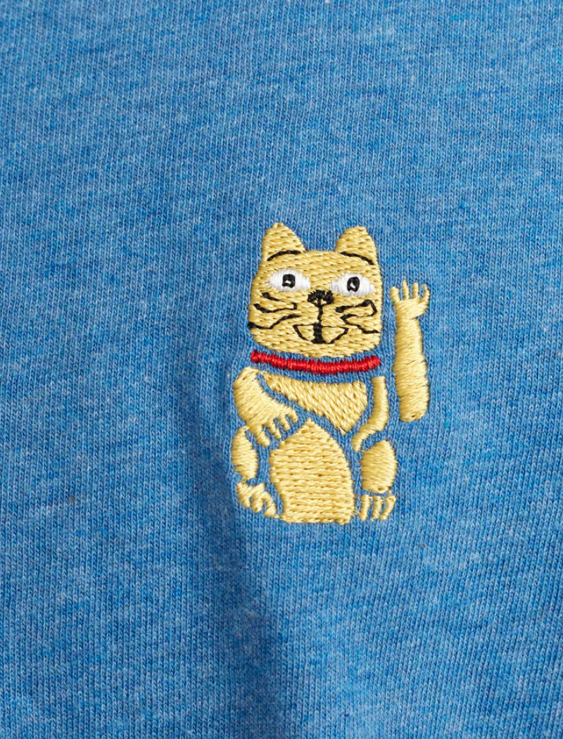CAMISETA LUCKY CAT - BLUE MELANGE