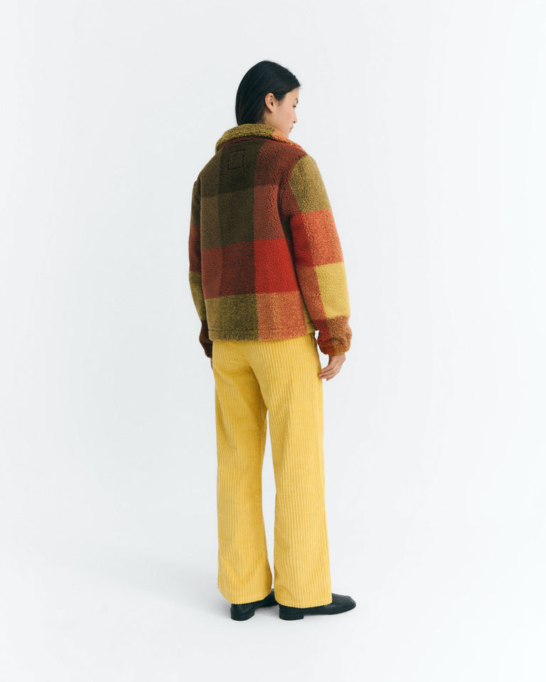 Chaqueta Sophie Creeck Checks borreguito marrón