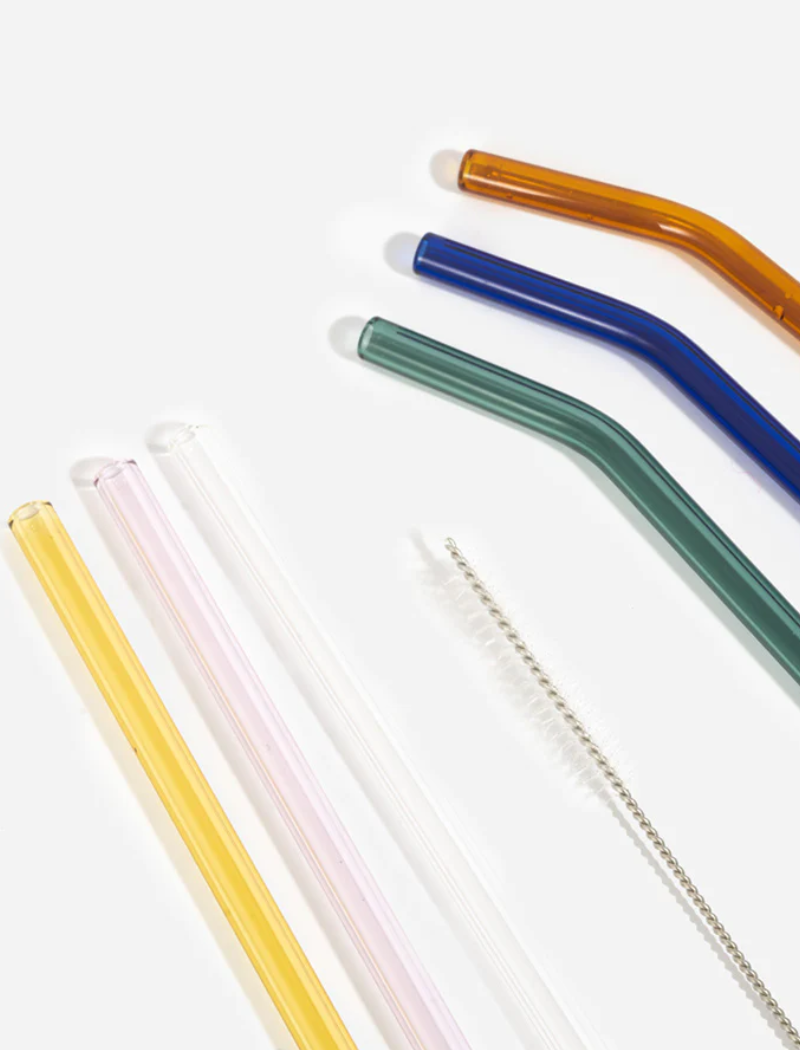 Pack 10 pajitas reutilizables - cristal muticolor