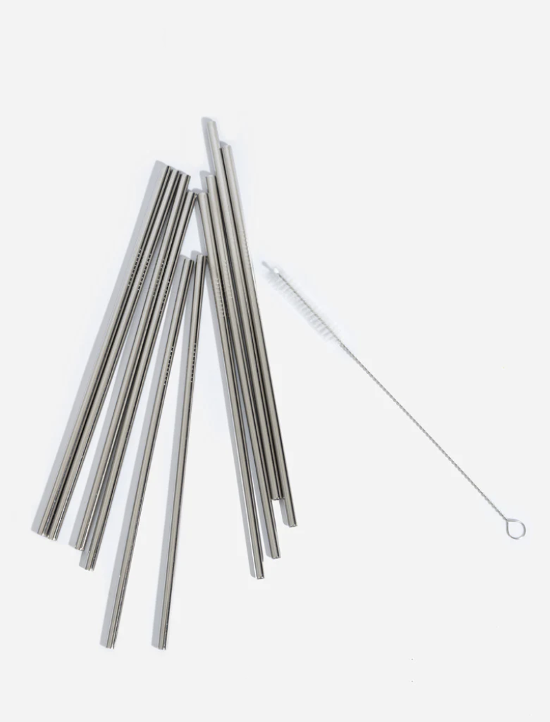 Pack 10 pajitas reutilizables - inox