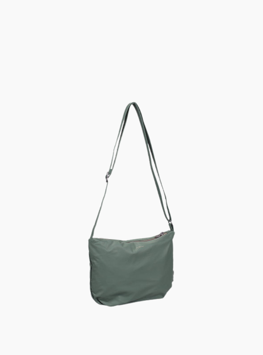 Bolso bandolera F.G. Baggy Tinne + Mia color Chinois Green cuero vegano