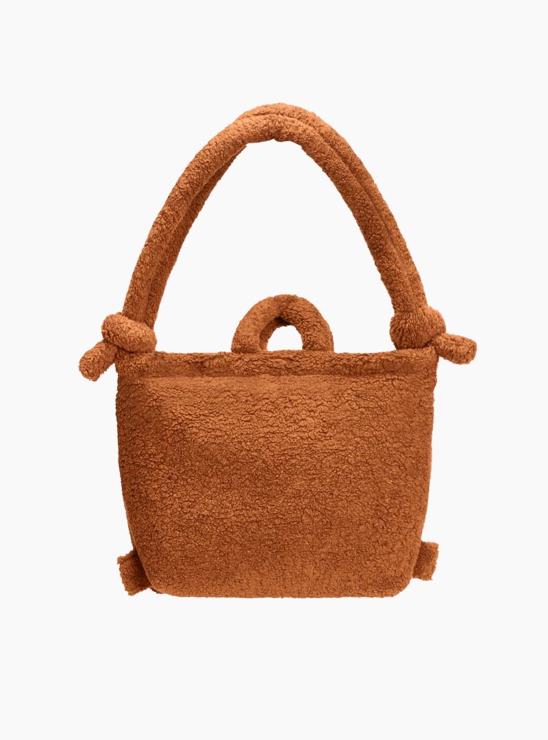 Bolso Ona Sherpa de Olend con tejido borreguito y correa ajustable