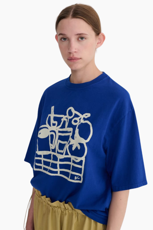 Camiseta Bobo Choses Cookery Festival azul klein con estampado blanco