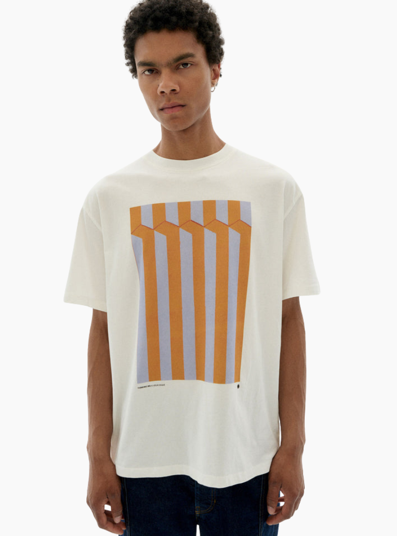 Camiseta Thinking MU Esqué Aaron azul, 100% algodón orgánico (GOTS), fit relaxed, hecha en India