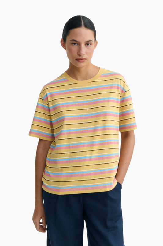 Camiseta Thinking Mu Lucia de rayas multicolor algodón orgánico