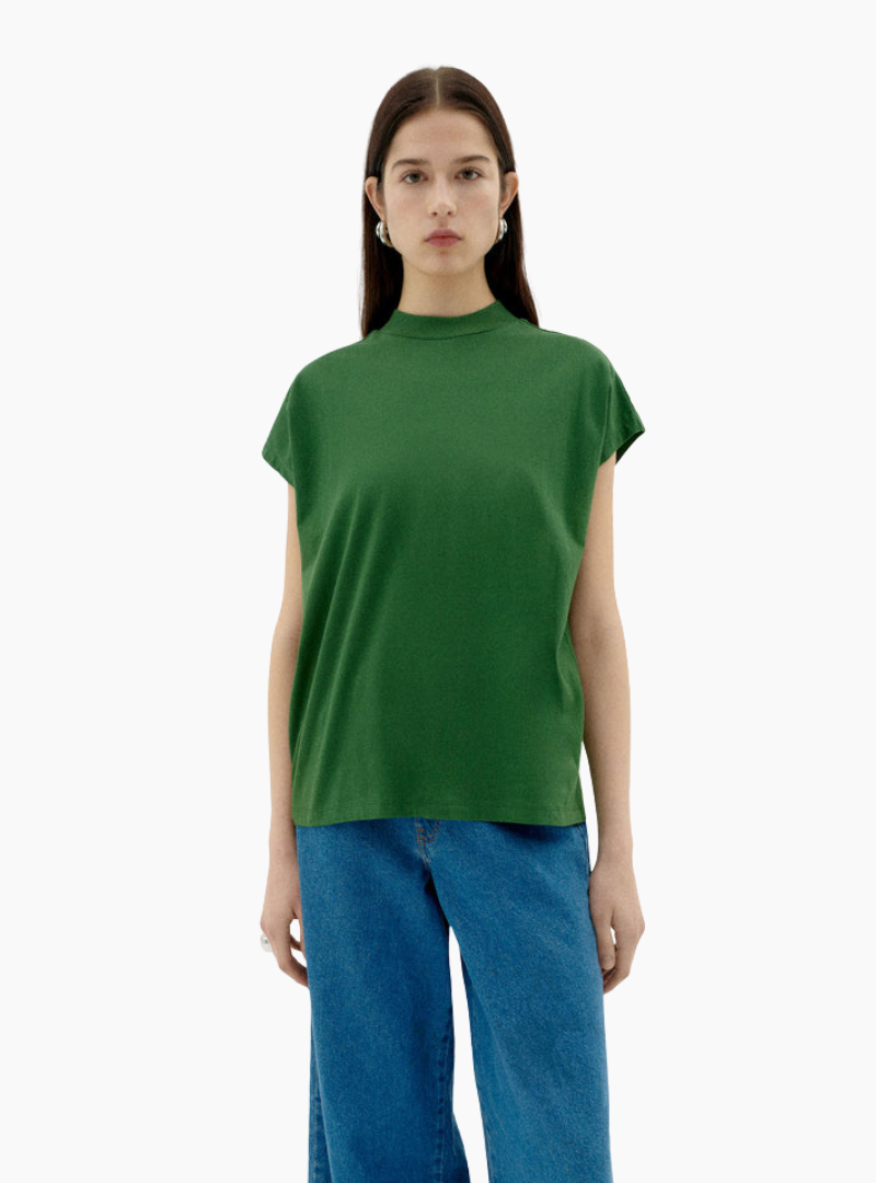 Camiseta Thinking MU Volta verde Dill, 100% orgánica (GOTS), fit holgado, 180 gsm, hecha en India