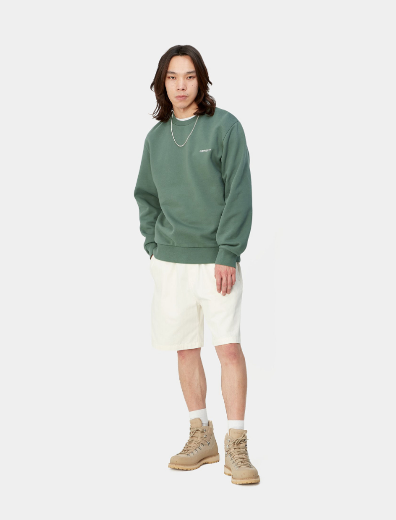 Sudadera Script Embroidery - park / white