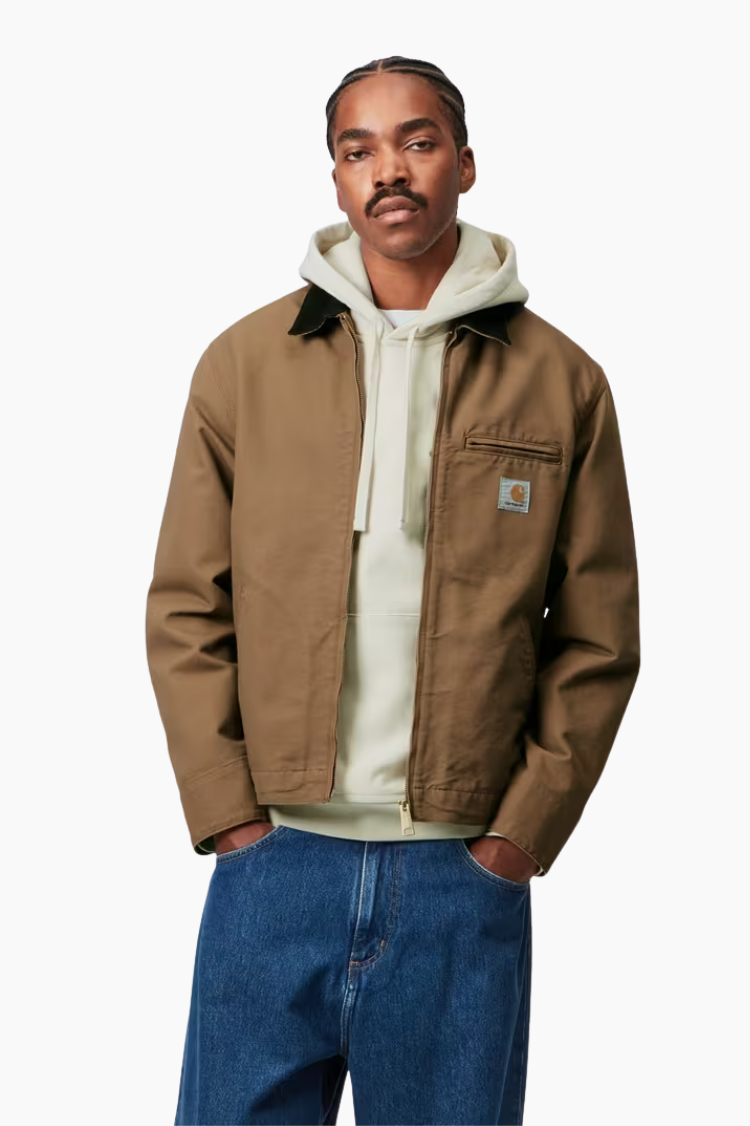 Carhartt WIP Detroit Jacket Summer Hamilton Brown Tobacco Rinsed