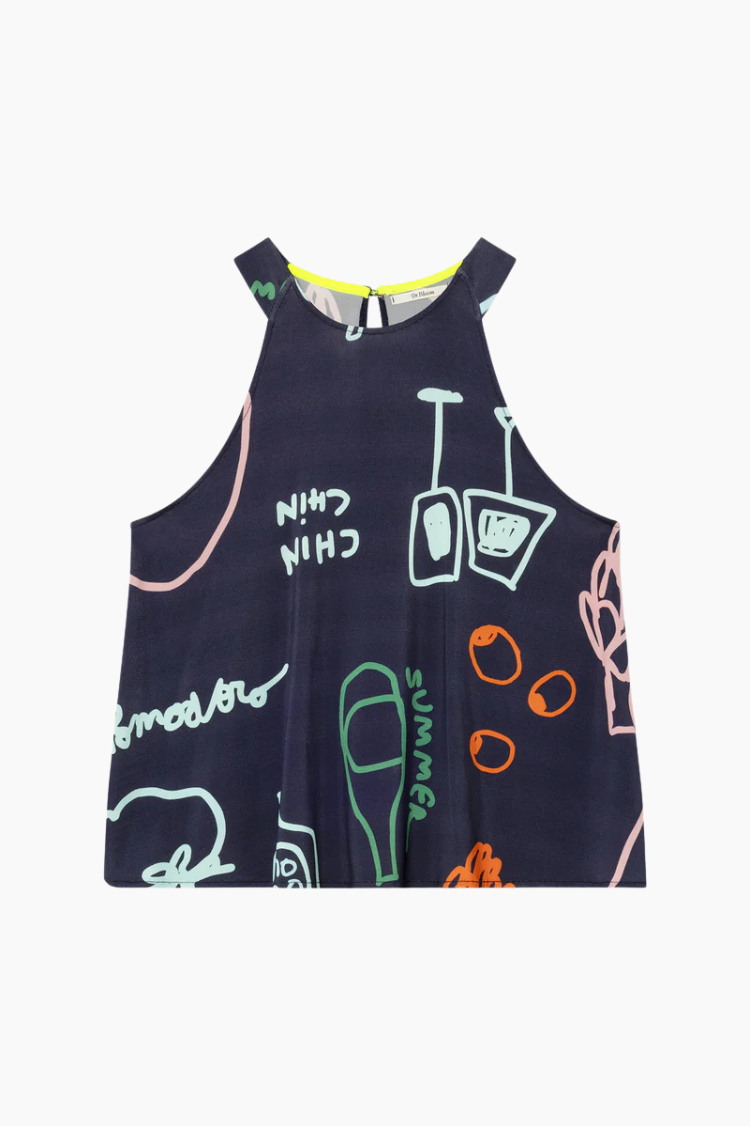 Cuerpo Pool Veggieaz Dr Bloom azul marino con estampado mediterráneo