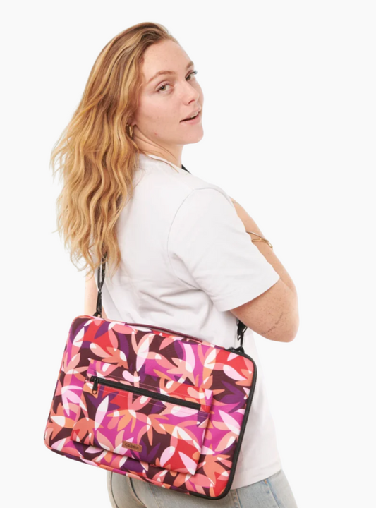 Funda portátil Cabaïa 14 pulgadas Montreuil vegana reciclada con correa bandolera y bolsillo intercambiable