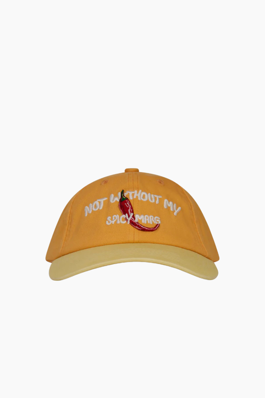 Gorra tipo béisbol naranja Spicy Marg de Pica Pica con bordado de chili rojo