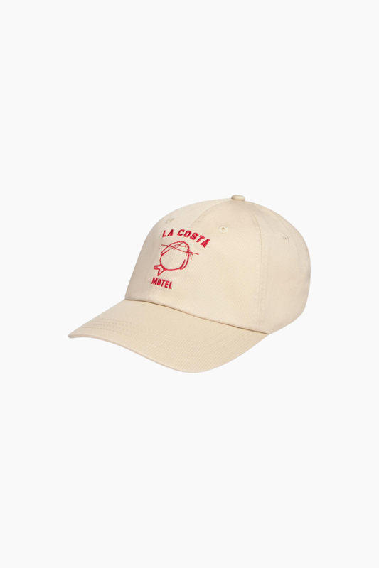 Gorra ecru Thinking Mu Animal Motel con bordado frontal en algodón orgánico ajustable