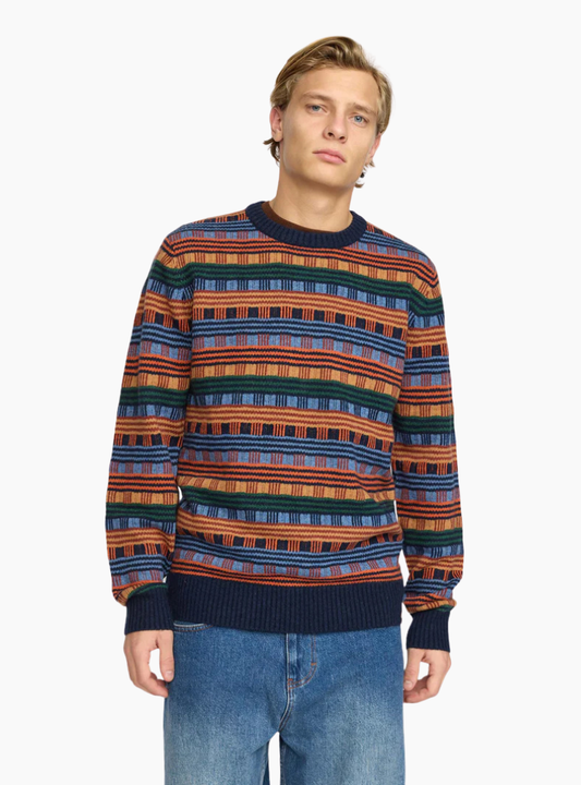 Jersey Knit Navy de Revolution con diseño multicolor y tejido de punto medio