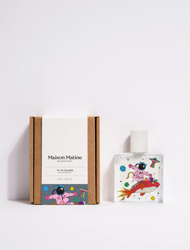 Perfume unisex Tu Te Calmes de Maison Matine con notas de limón, higuera y vetiver.