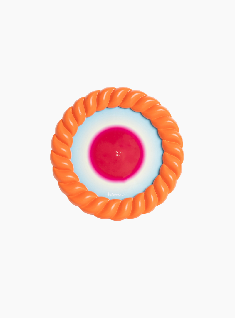 Marco de fotos Concha Naranja Helio Ferretti redondo trenzado