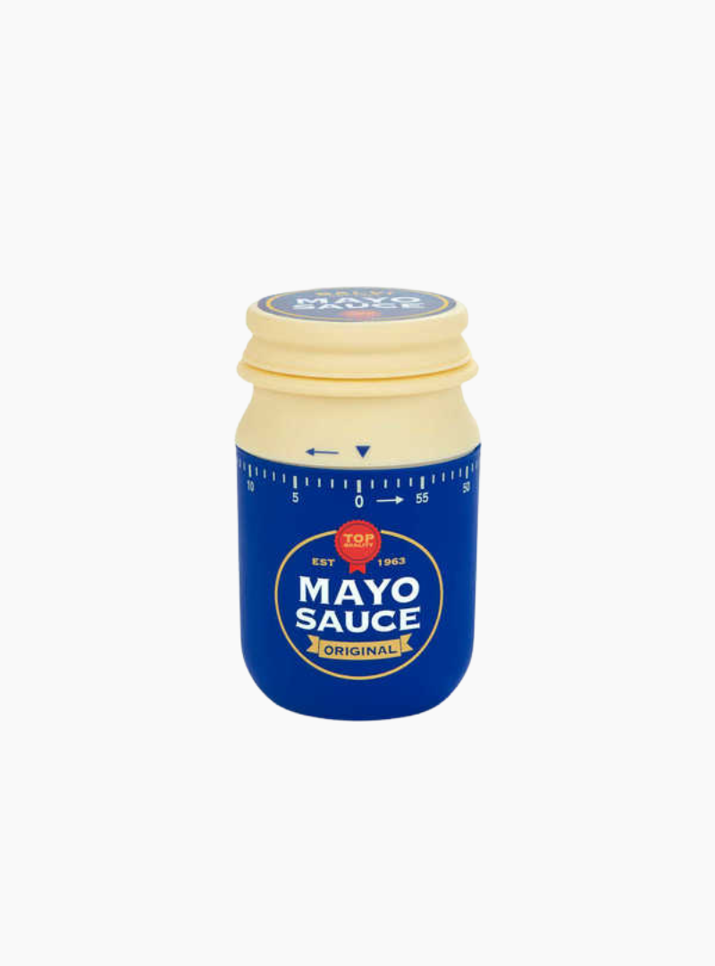 Minutero de cocina Balvi Mayonnaise azul diseño retro de bote de salsa