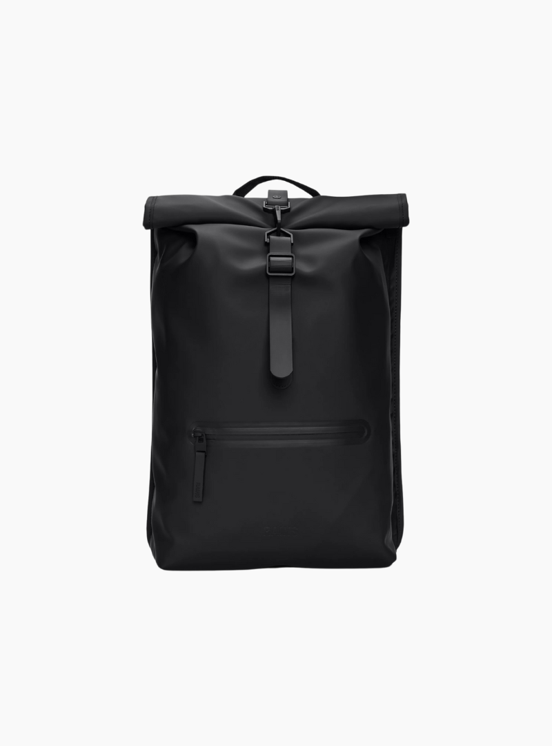 mochila rains rolltop rucksack black negra impermeable unisex