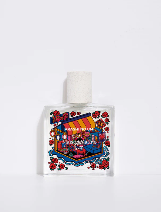 Perfume Arashi No Umi de Maison Matine 50 ml unisex con notas de manzana verde, melocotón y almizcle.