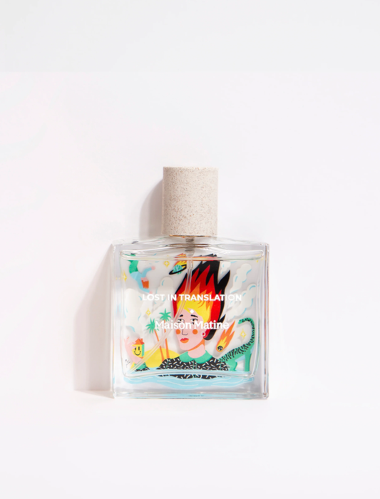 Perfume Lost in Translation de Maison Matine 50 ml con notas de violeta, té blanco, cuero y pachulí unisex.
