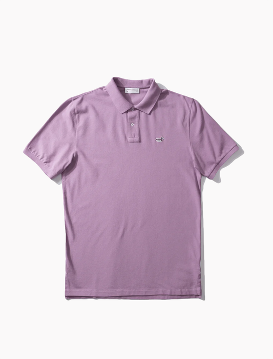 Polo Wilson Plum de Edmmond Studios en algodón orgánico color ciruela con pato bordado